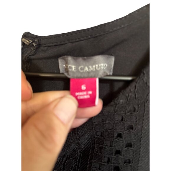 Vince Camuto 6 Black Lace Sleeveless Jumpsuit With Tie Waist - Picture 3 of 5